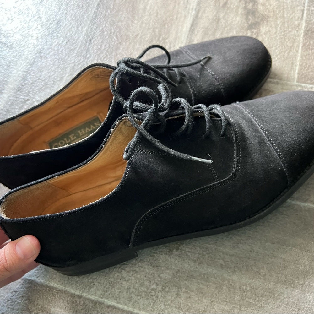 Cole Haan Black Suede Oxford Shoes